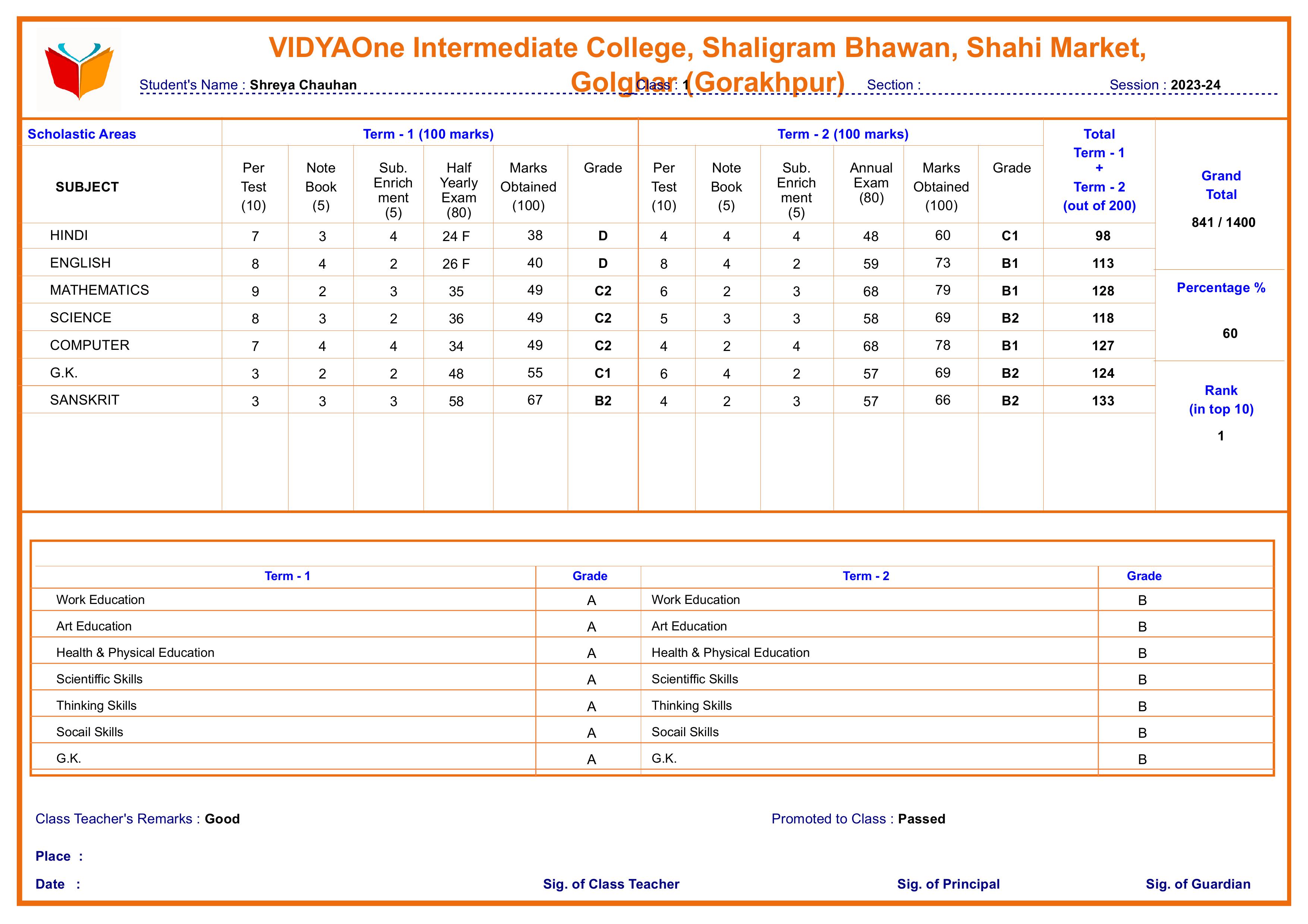 MARKSHEET058