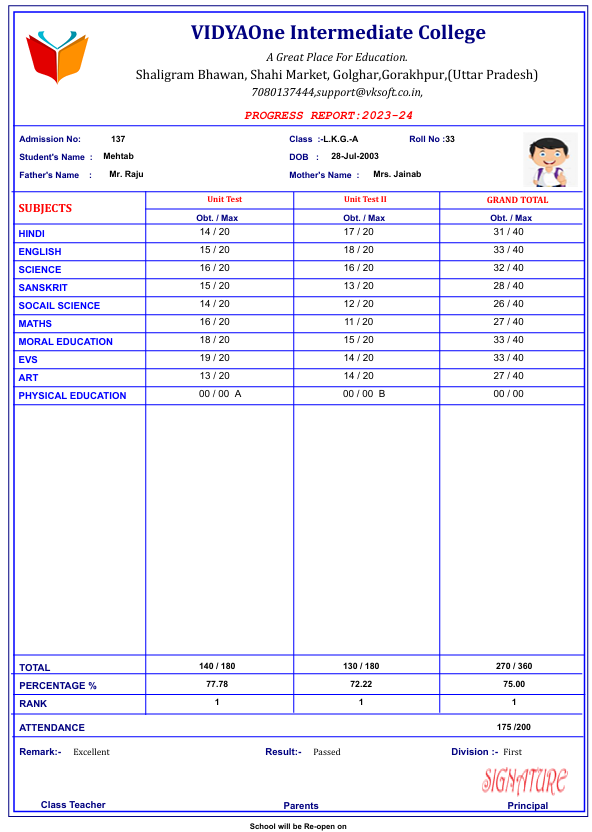 MARKSHEET008